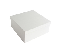 gift box base-lid squared2 (3pcs) - white linen