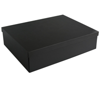 gift box base-lid large shirt (3pcs) - black linen