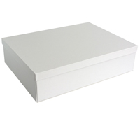 gift box base-lid large shirt (3pcs) - white linen