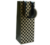 gift bag - bottle - upscale - black/gold