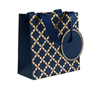 gift bag - small - clover- navy/gold