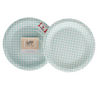 plates 18cm / 7inch - duck egg blue houndstooth