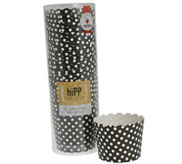 baking cups - black polkadot