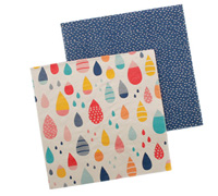 napkins - reversible 3ply - raindrops multi/royal blue