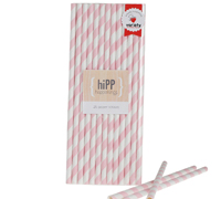 paper straws - sweet pink stripe