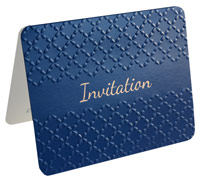 invitations - embossed - navy