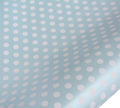 roll wrap - 5m pearlised spot blue/white - pack