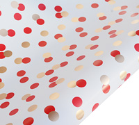 roll wrap - 5m confetti - red/gold - pack