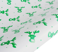 roll wrap - 5m rudolph - green - pack