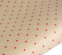 roll wrap - 5m mini dots on kraft - white/red