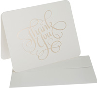 thank you cards - creme/gold