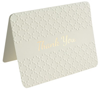 thank you cards - embossed - creme