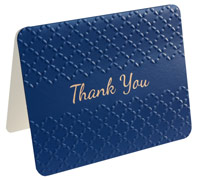 thank you cards - embossed - navy