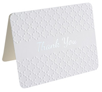 thank you cards - embossed - white