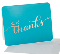 thank you cards - teal/gold